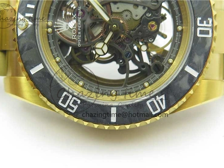 Good Copy Rolex Watches Skeleton Submariner on SA YG Edition Pirlo Project Bracelet Best 2981 YG Andrea VRF Popular 0108